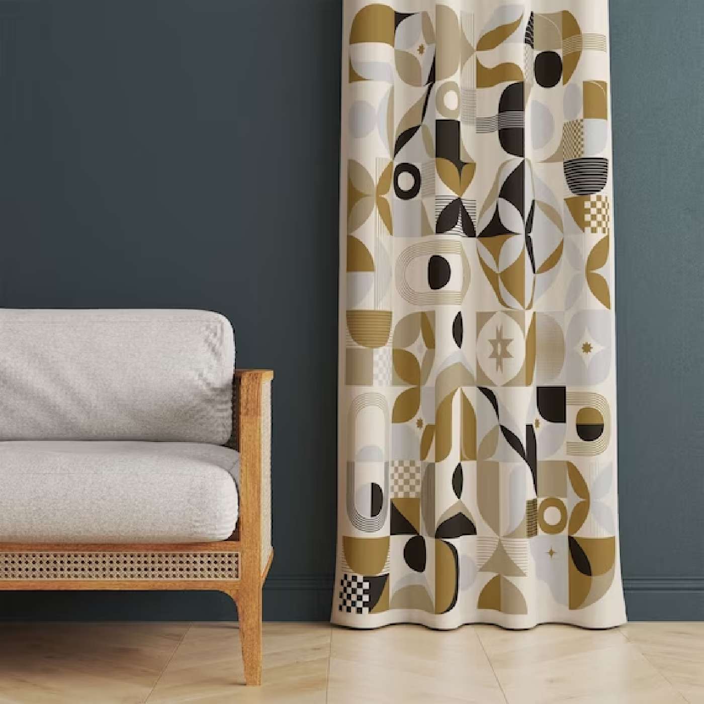 1 - Geometric Print Curtains