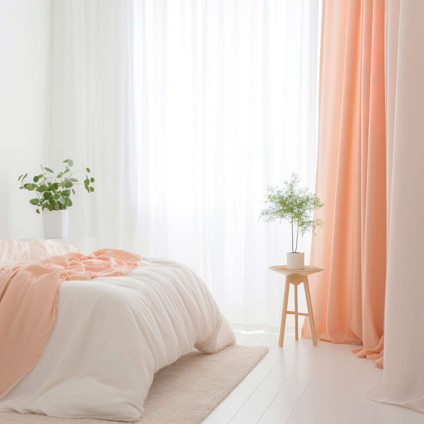 2 - Peach Fuzz Curtains