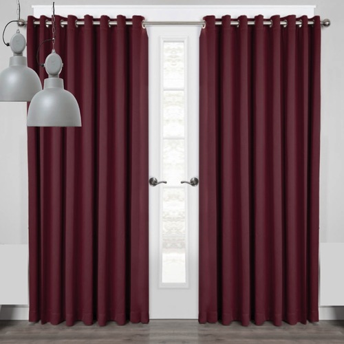burgundy curtains eyelet