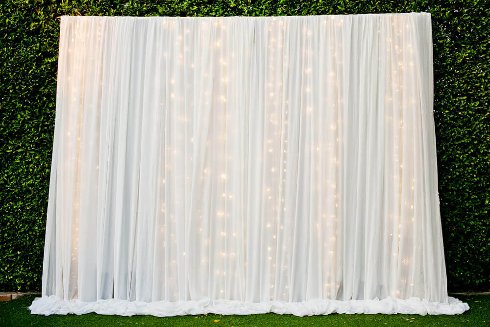 backdrop curtain with fairy lights