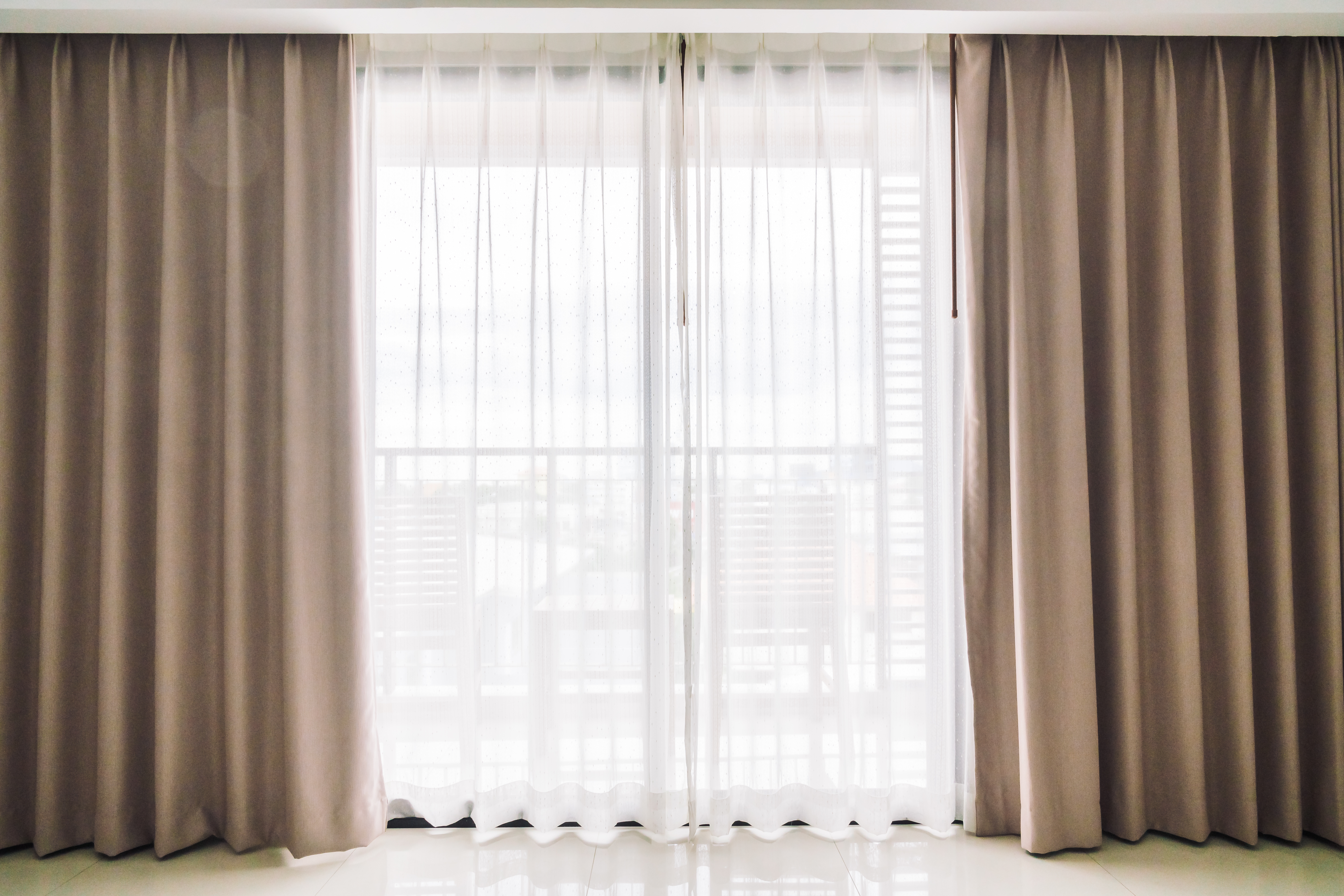 brown pleat curtains
