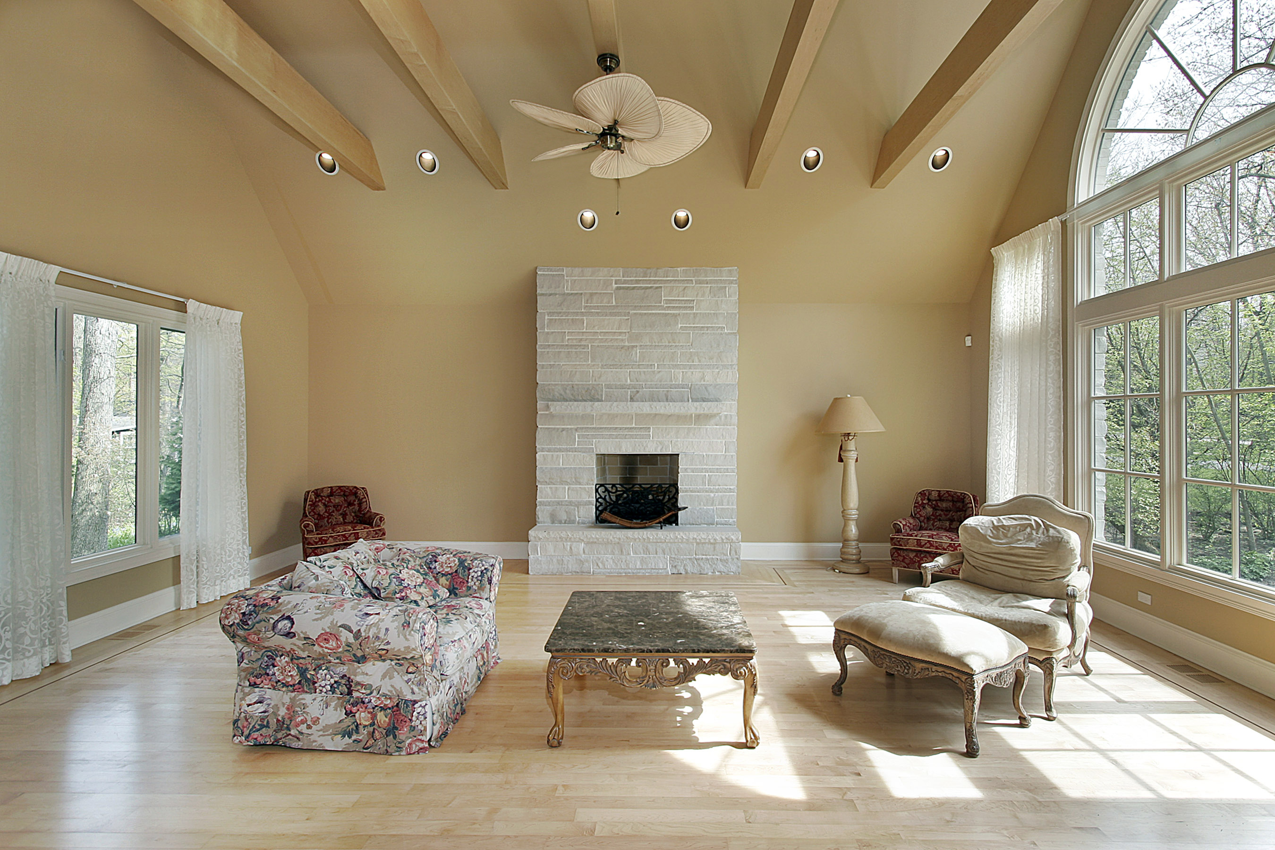 loungeroom with large arch window