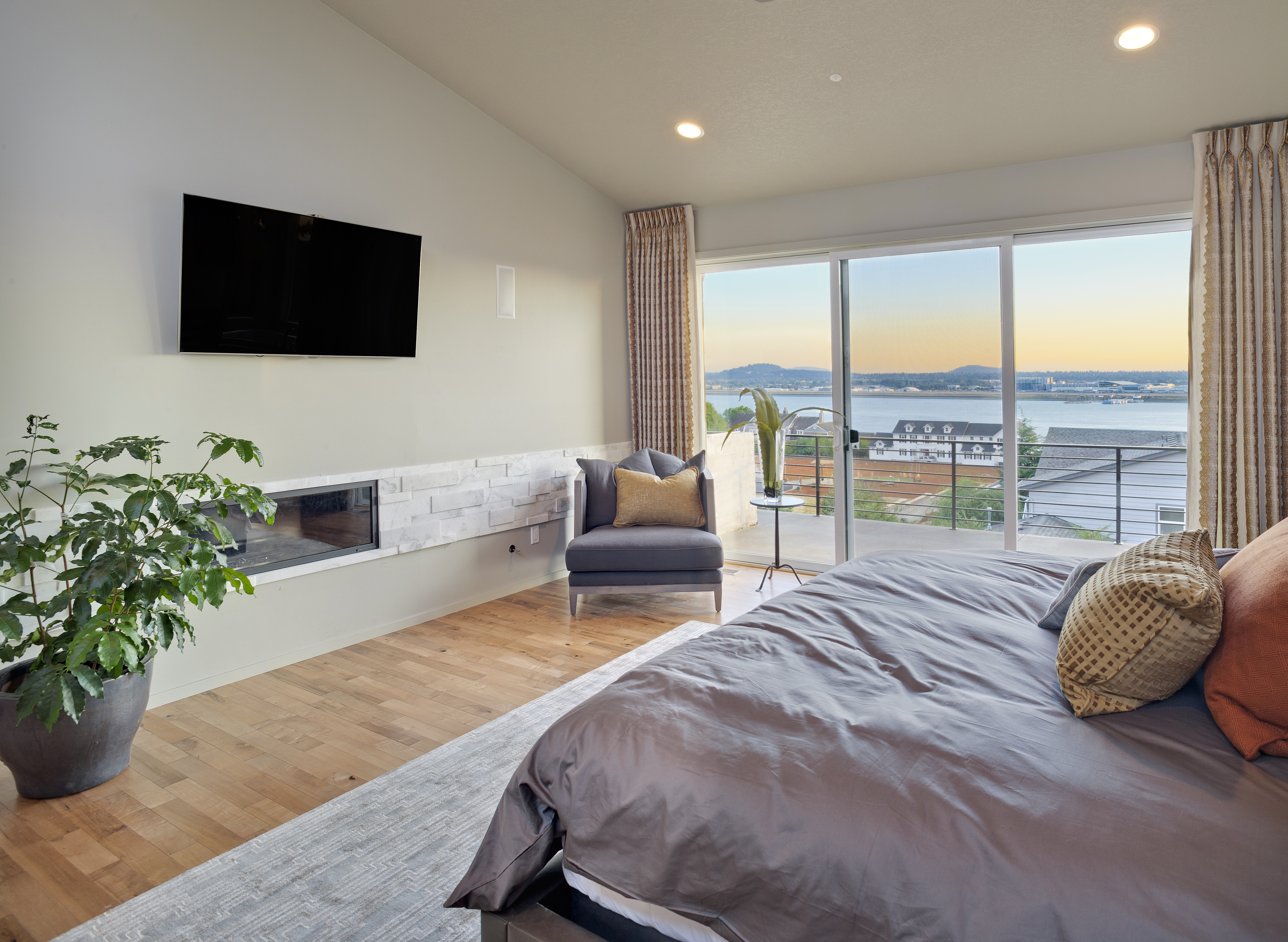 bedroom with bayview