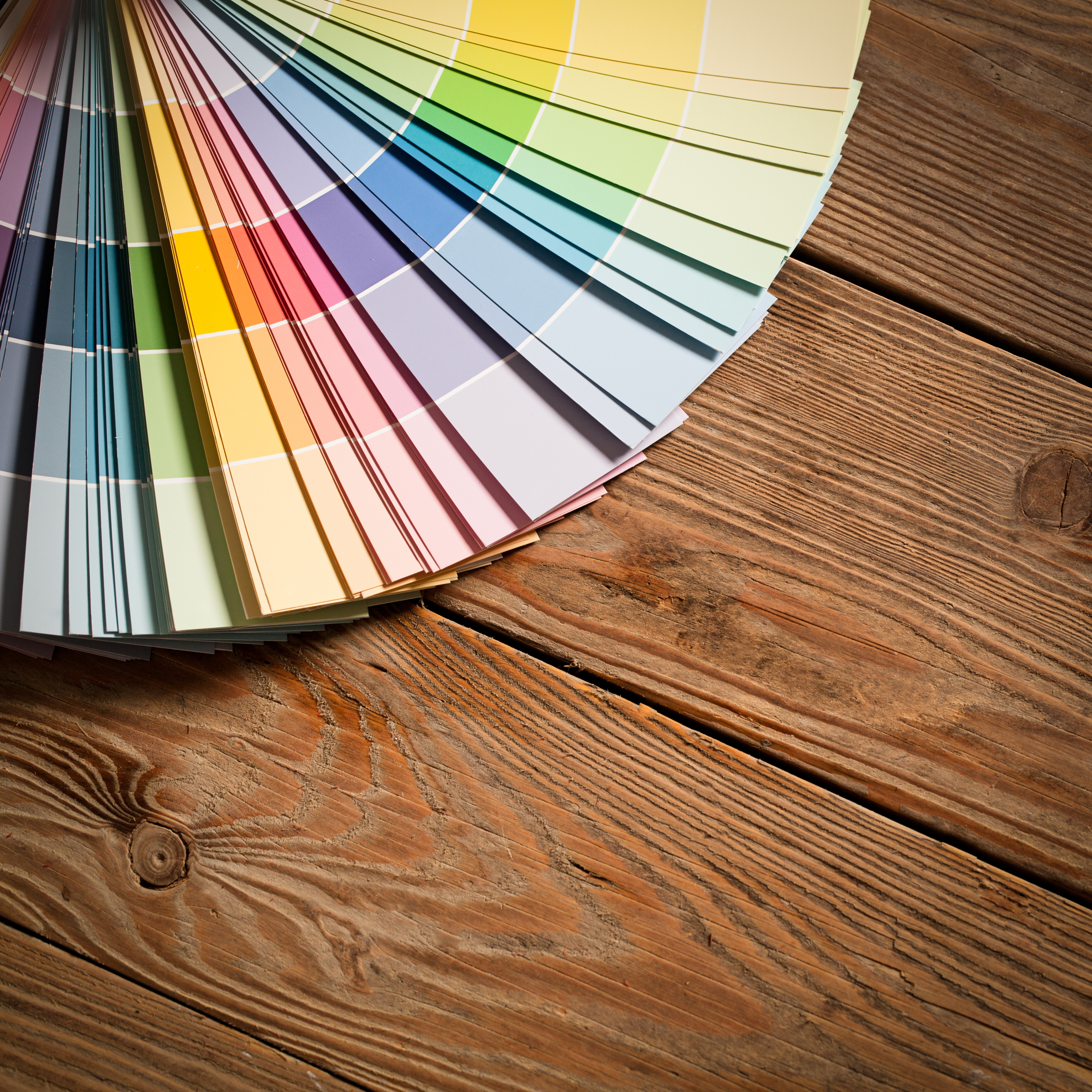 paint samples on wooden table