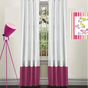 Girls Pink and White Curtains | Two Tone Curtains | Quickfit Blinds and Curtains