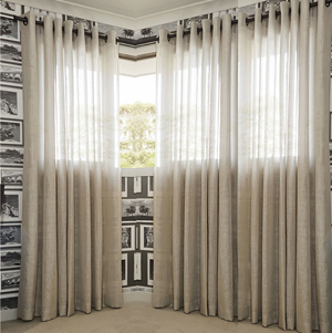 Linen Look natural Sheer Curtains | Quickfit Blinds and Curtains