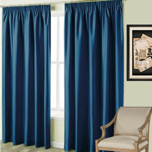 blue velvet curtains pinch pleat