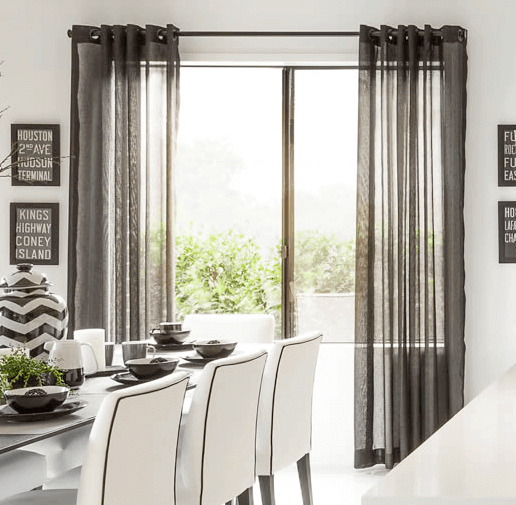 Black Net Sheer Curtains