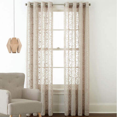 sheer patterned curtain panels