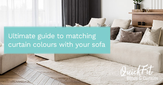 coordinating curtains and sofa banner