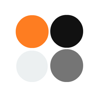 Colour Pallet grey, white, black and orange